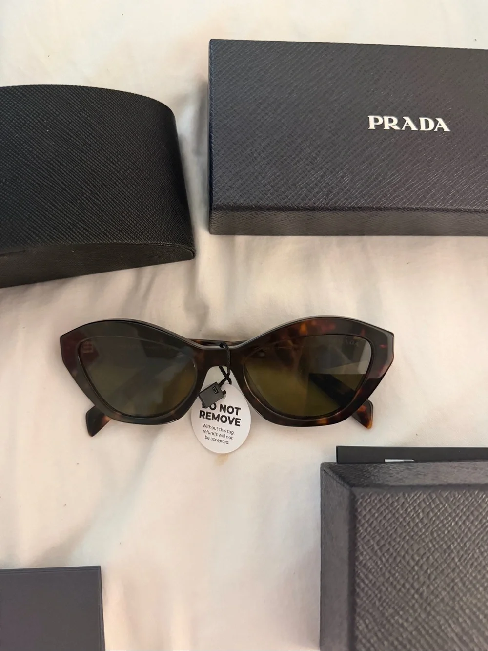 Prada Tortoiseshell Cat-Eye Sunglasses with Brown Lenses